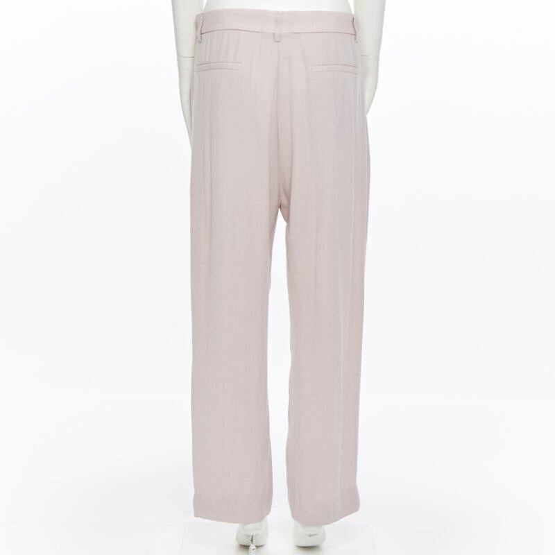 Women's HAIDER ACKERMANN rayon  wool blush pink wide leg trousers FR38 For Sale