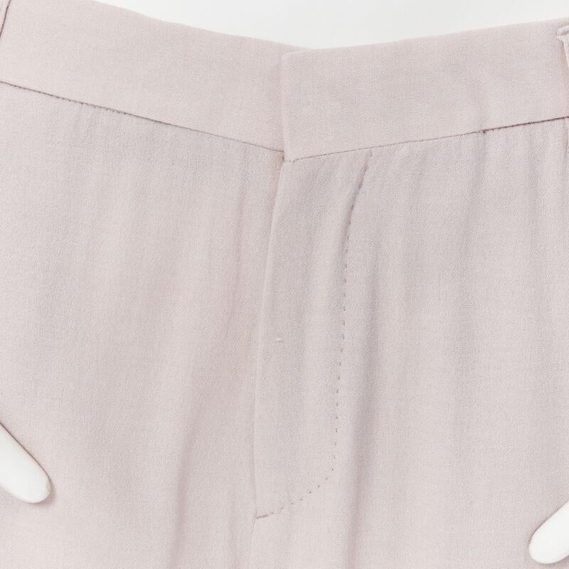 HAIDER ACKERMANN rayon  wool blush pink wide leg trousers FR38 For Sale 2