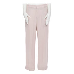 HAIDER ACKERMANN rayon wool blush pink wide leg trousers FR38