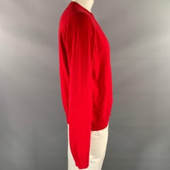 HAIDER ACKERMANN Red Knit Wool Cashmere Ribbed Sweater