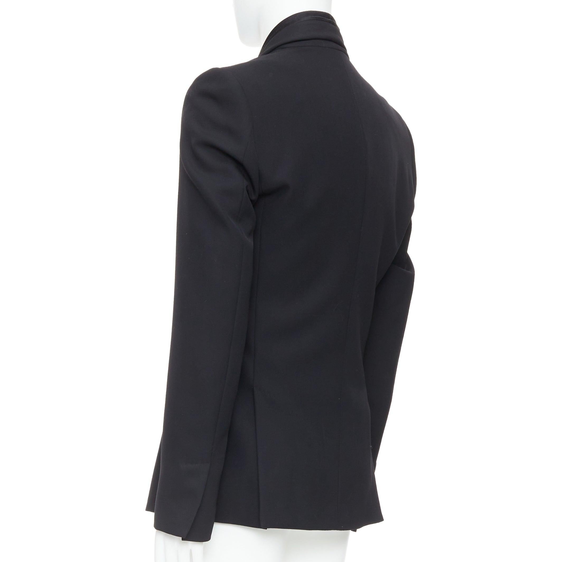 HAIDER ACKERMANN Runway black fleece wool cotton silk shawl blazer S For Sale 1