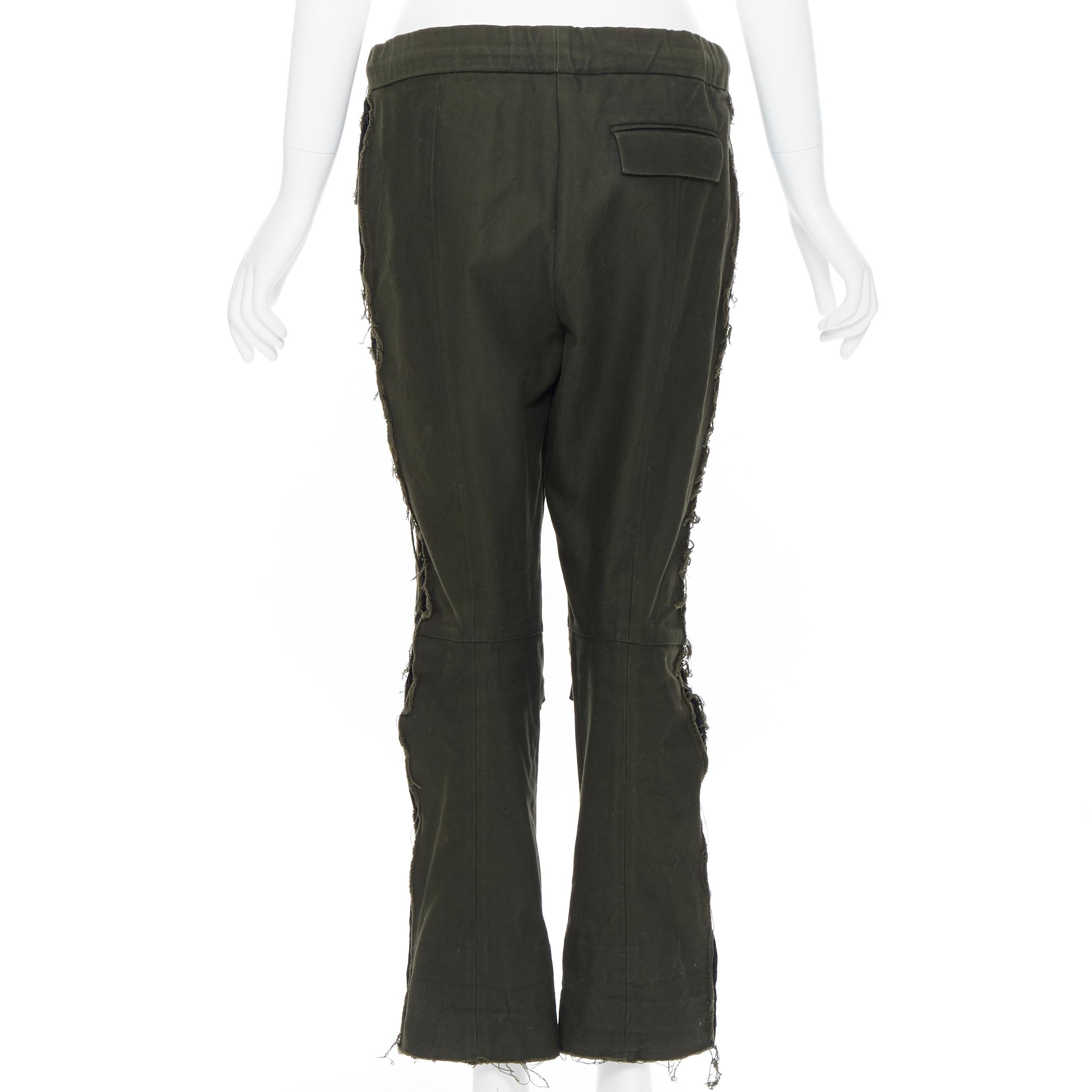 Women's HAIDER ACKERMANN Runway Sample grey stuff cotton military drop crotch pant FR36