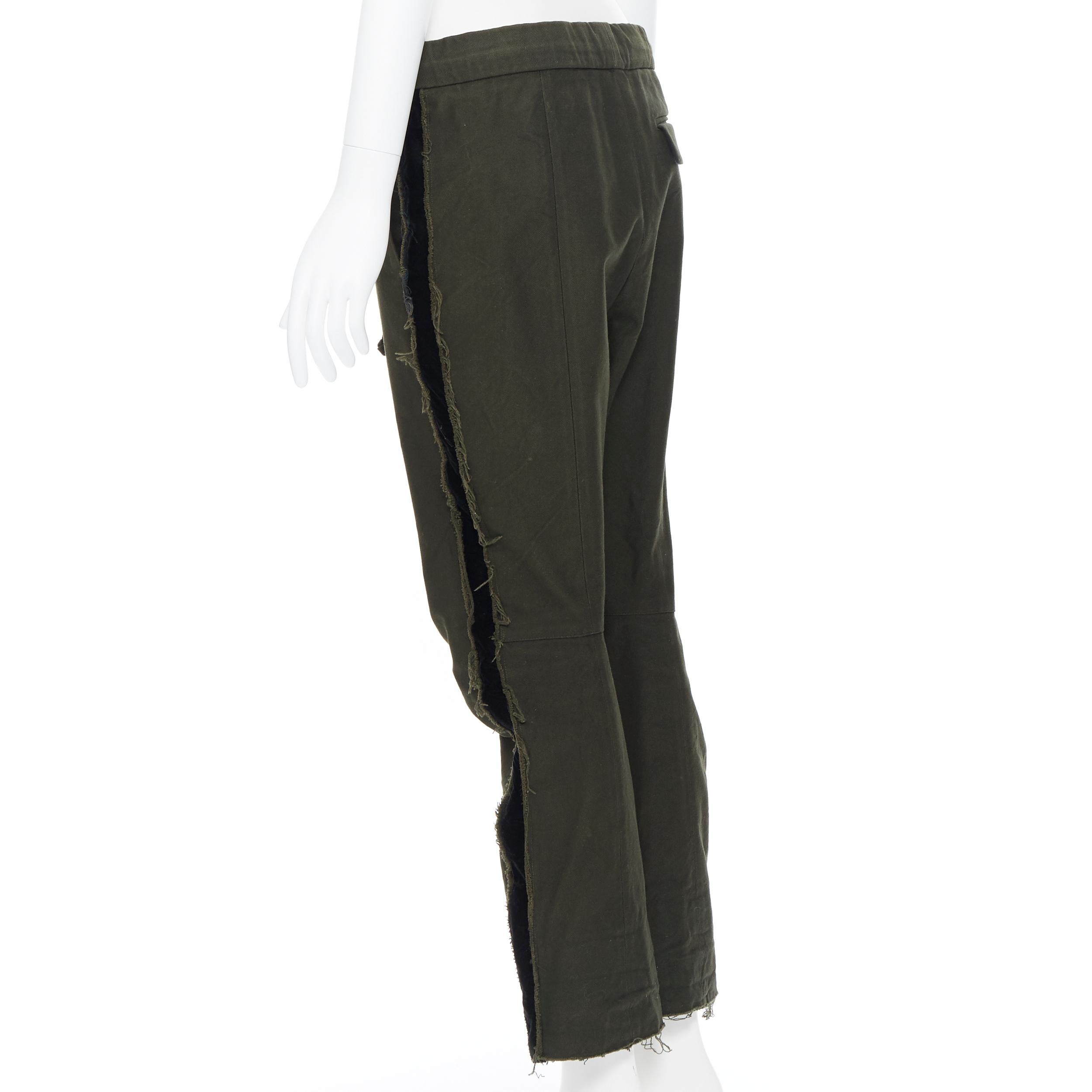 HAIDER ACKERMANN Runway Sample grey stuff cotton military drop crotch pant FR36 1