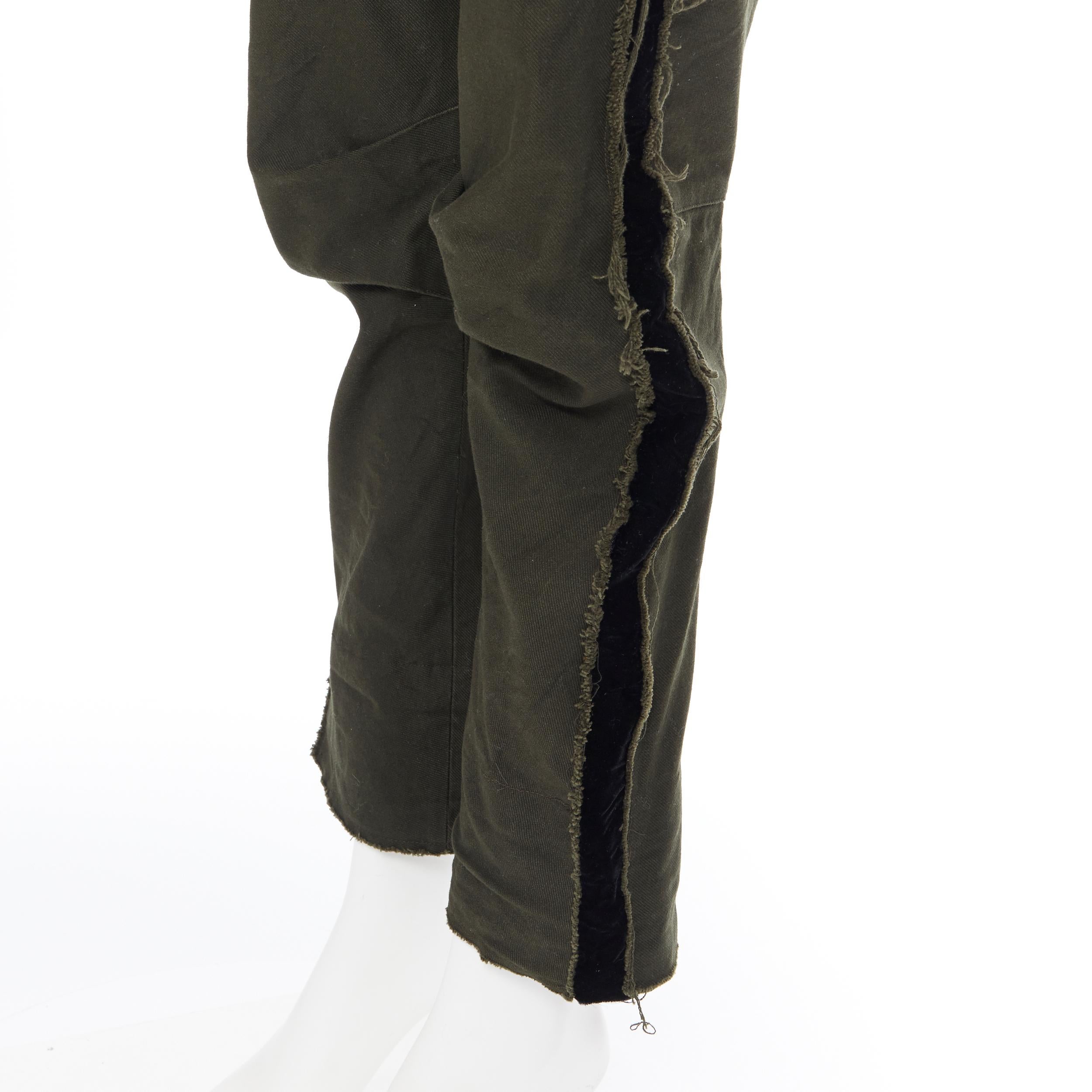 HAIDER ACKERMANN Runway Sample grey stuff cotton military drop crotch pant FR36 2