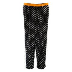HAIDER ACKERMANN Size 30 Black White Polka Dot Viscose Silk Casual Pants