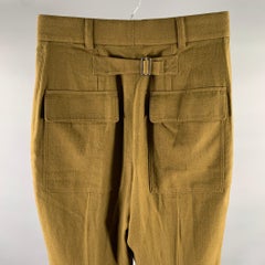 HAIDER ACKERMANN Size 31 Brown Olive Wool Pleated Casual Pants