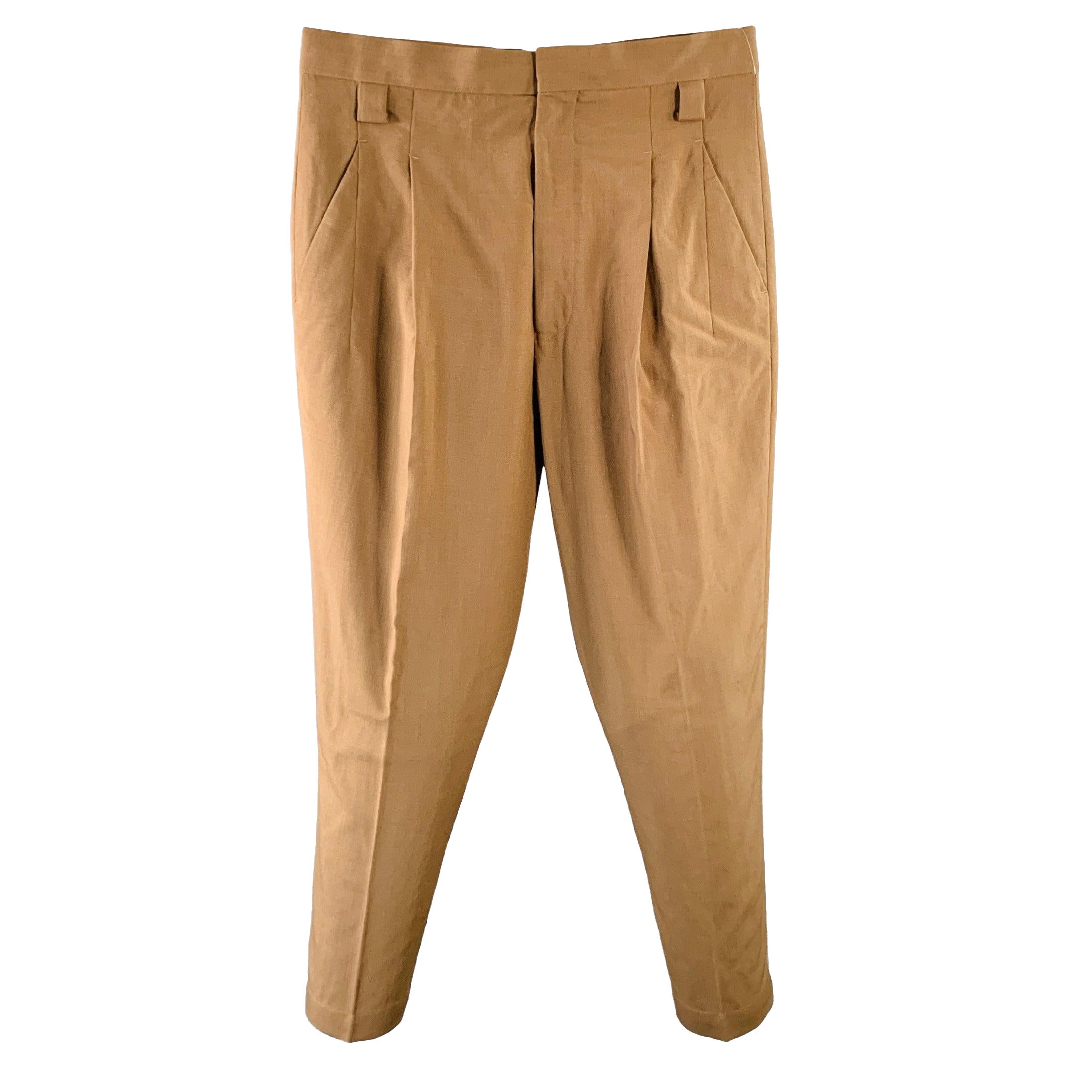 HAIDER ACKERMANN Size 32 Brown Wool Blend Cropped Casual Pants