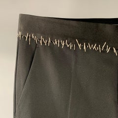HAIDER ACKERMANN Size 33 Black White Contrast Stitch Silk Cotton Dress Pants