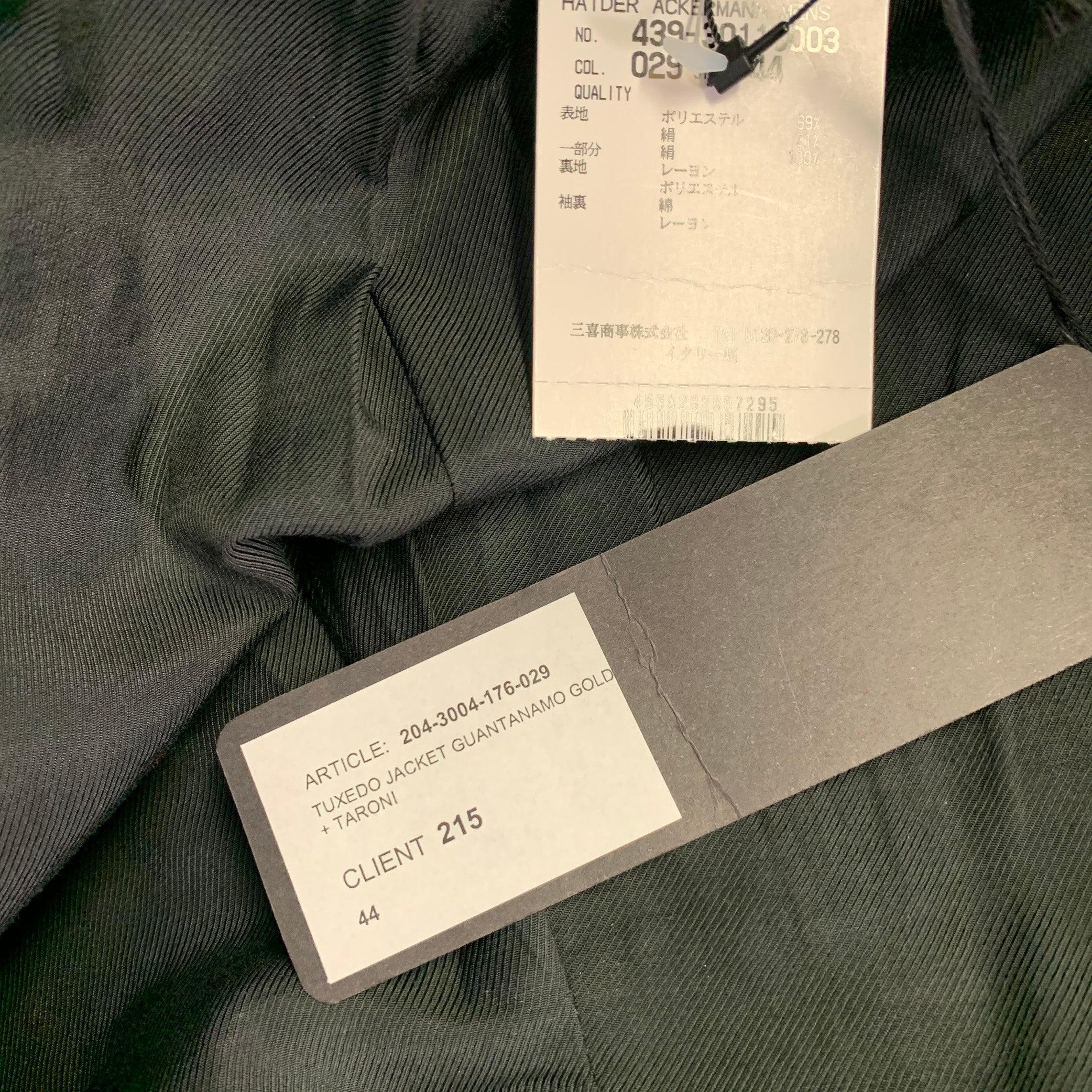 HAIDER ACKERMANN Size 34 Black White Gold Textured Geometric Tuxedo Sport Coat For Sale 4