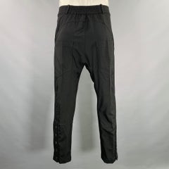 HAIDER ACKERMANN Size 34 Black Wool Polyamide Drop Crotch Dress Pants