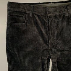HAIDER ACKERMANN Size 36 Black Corduroy Cotton Lycra Casual Pants