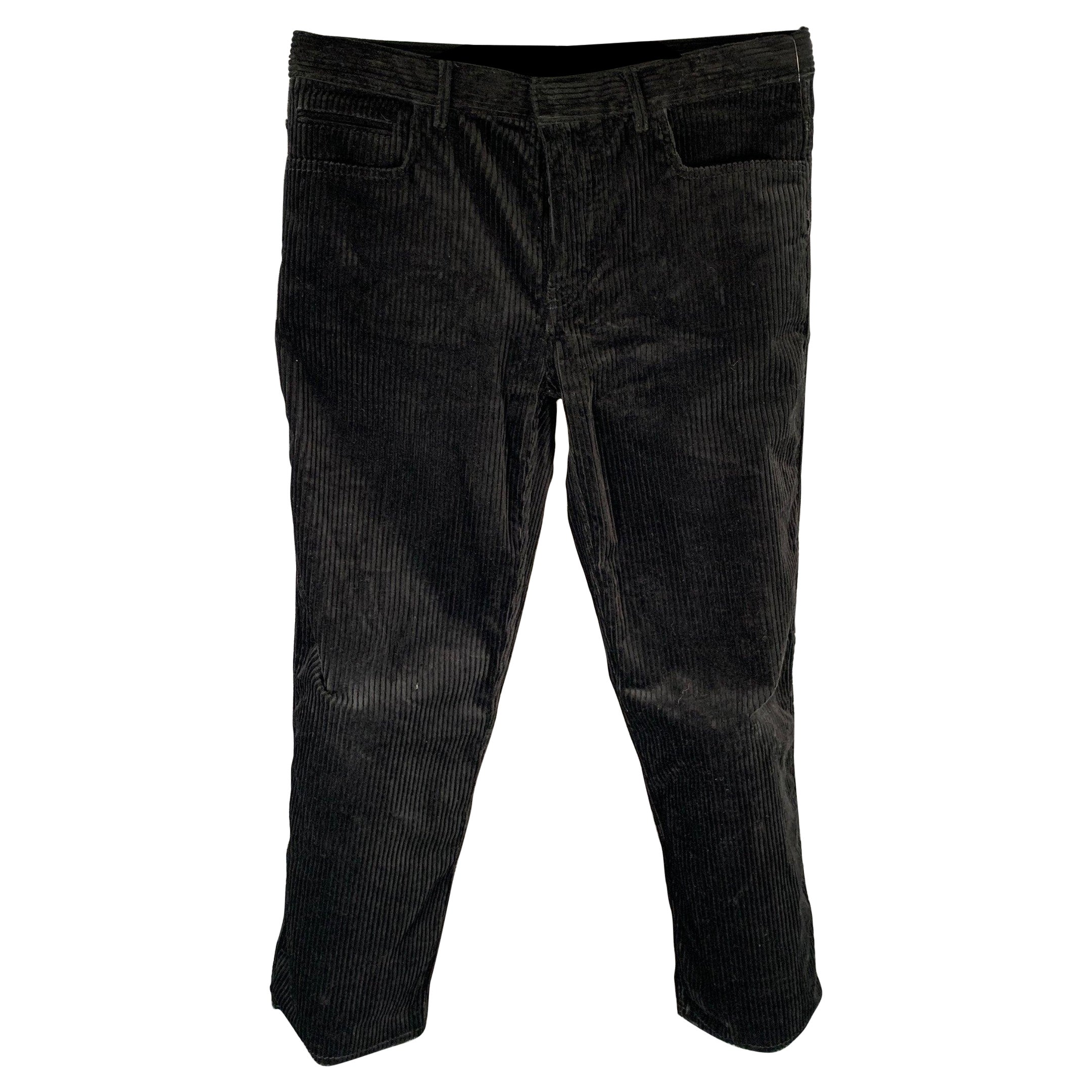 Pre-owned Haider Ackermann Size 36 Black Corduroy Cotton Lycra Casual Pants
