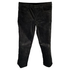 HAIDER ACKERMANN Size 36 Black Corduroy Cotton Lycra Casual Pants