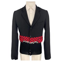 HAIDER ACKERMANN Size 38 Black Mixed Fabrics Wool Notch Lapel Sport Coat