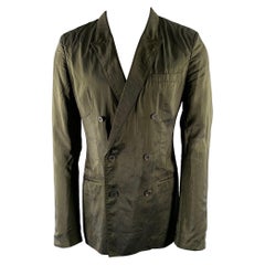 HAIDER ACKERMANN Size 38 Green Olive Pinstripe Viscose Blend Jacket