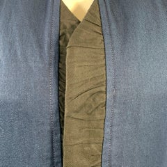 HAIDER ACKERMANN Size 38 Navy Black Cotton Linen Cropped Vest