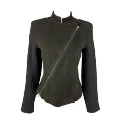 HAIDER ACKERMANN Chaqueta de raglán asimétrica de mezcla de lana virgen negra talla 4