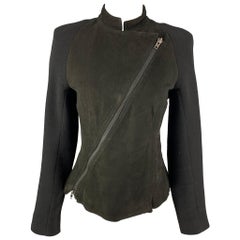 HAIDER ACKERMANN Veste Raglan asymétrique en laine vierge noire, taille 4