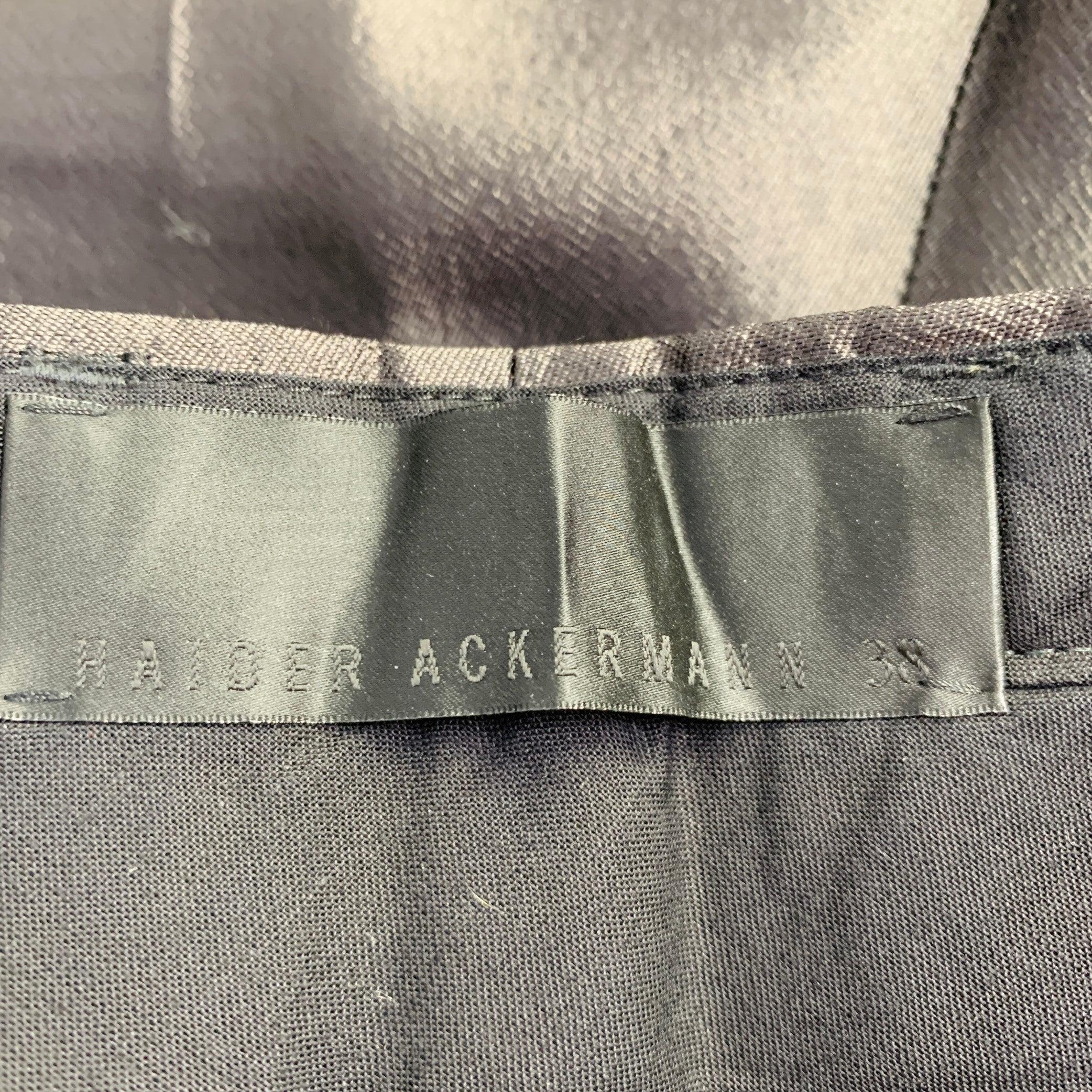 HAIDER ACKERMANN Talla 6 Gris Plata Lana Seda Pitillo Pantalones de vestir Negro en venta
