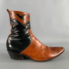 HAIDER ACKERMANN Size 9 Brown Black Leather Boots