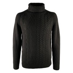 HAIDER ACKERMANN Size L Black Knit Cashmere Turtleneck Pullover
