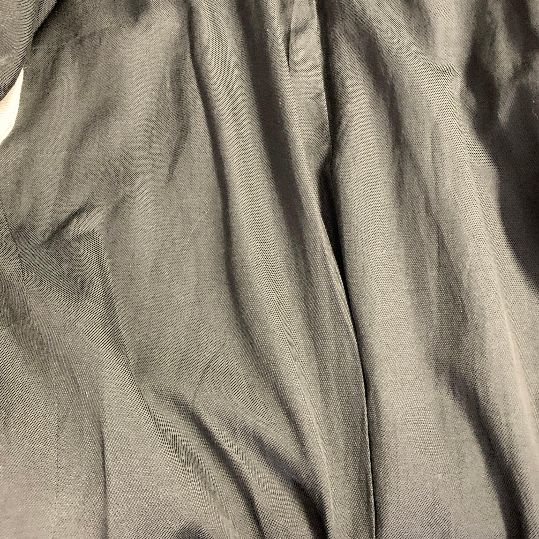 HAIDER ACKERMANN Size L Black White Rayon Stripe Blazer 1