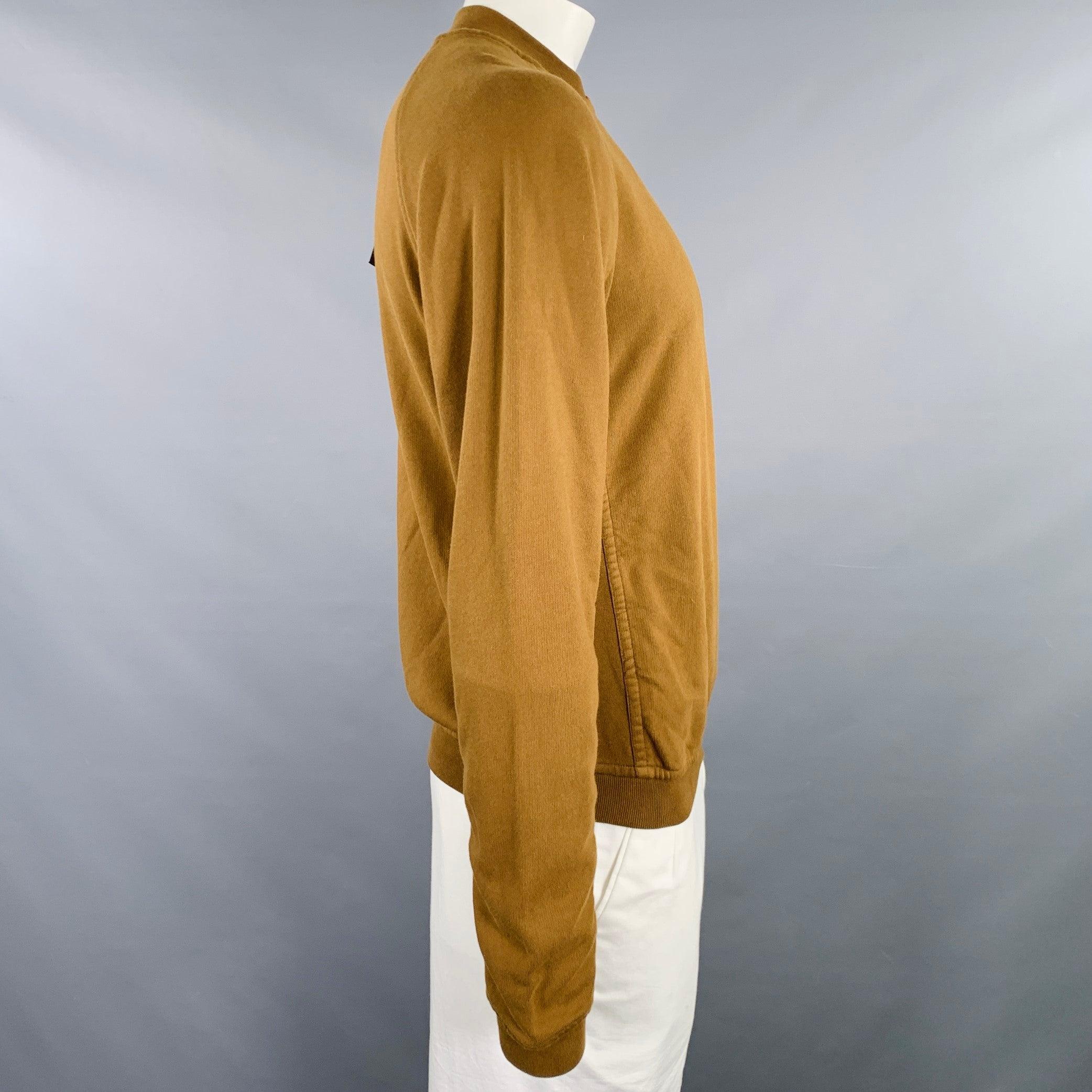 HAIDER ACKERMANN sweatshirt
in a brown cotton stretch blend featuring raglan sleeves; rib knit collar, hem, and cuffs; and crew neck. Made in Portugal.New with Tags. 

Marked:   L 

Measurements: 
 
Shoulder: 15.5 inches Chest: 44 inches Sleeve: 30