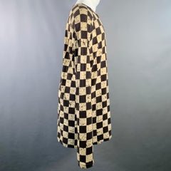 HAIDER ACKERMANN Größe M Schwarz-Creme Karierter Baumwollmischung Pullover mit Rundhalsausschnitt