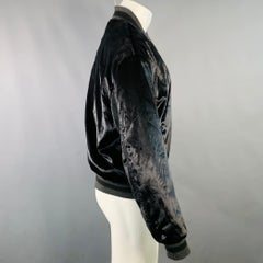 HAIDER ACKERMANN Größe M Schwarz Samt-Viskose-Mischung Zip Up Bomberjacke