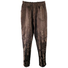 HAIDER ACKERMANN Size M Brown Jacquard Linen Silk Casual Pants