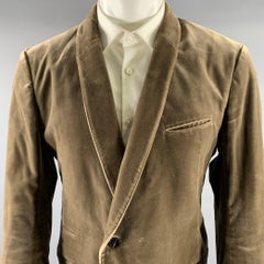 HAIDER ACKERMANN Size M Grey Beige Velvet Cotton Spandex Blazer Jacket