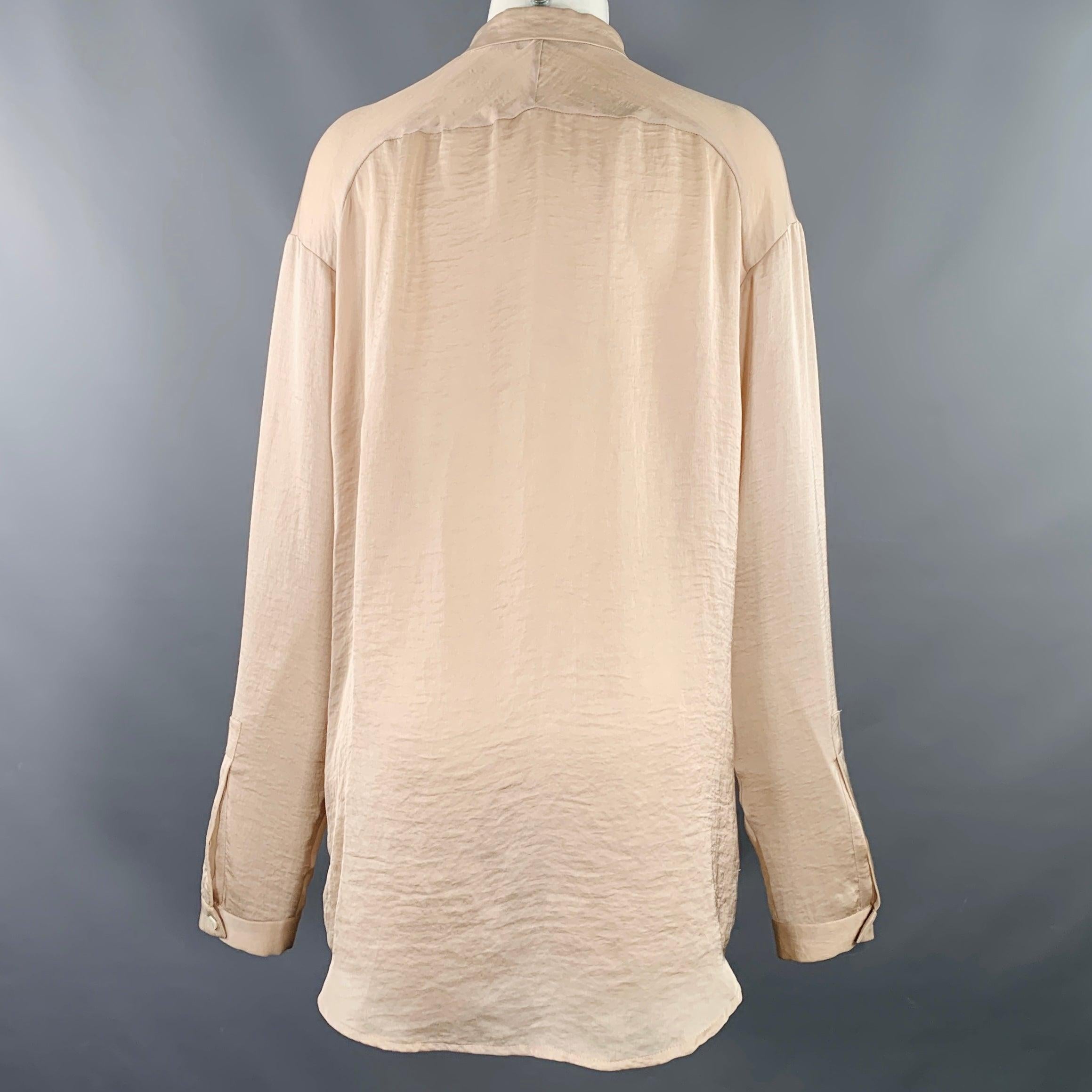 Beige HAIDER ACKERMANN Size M Pink Rose Collarless Shirt For Sale