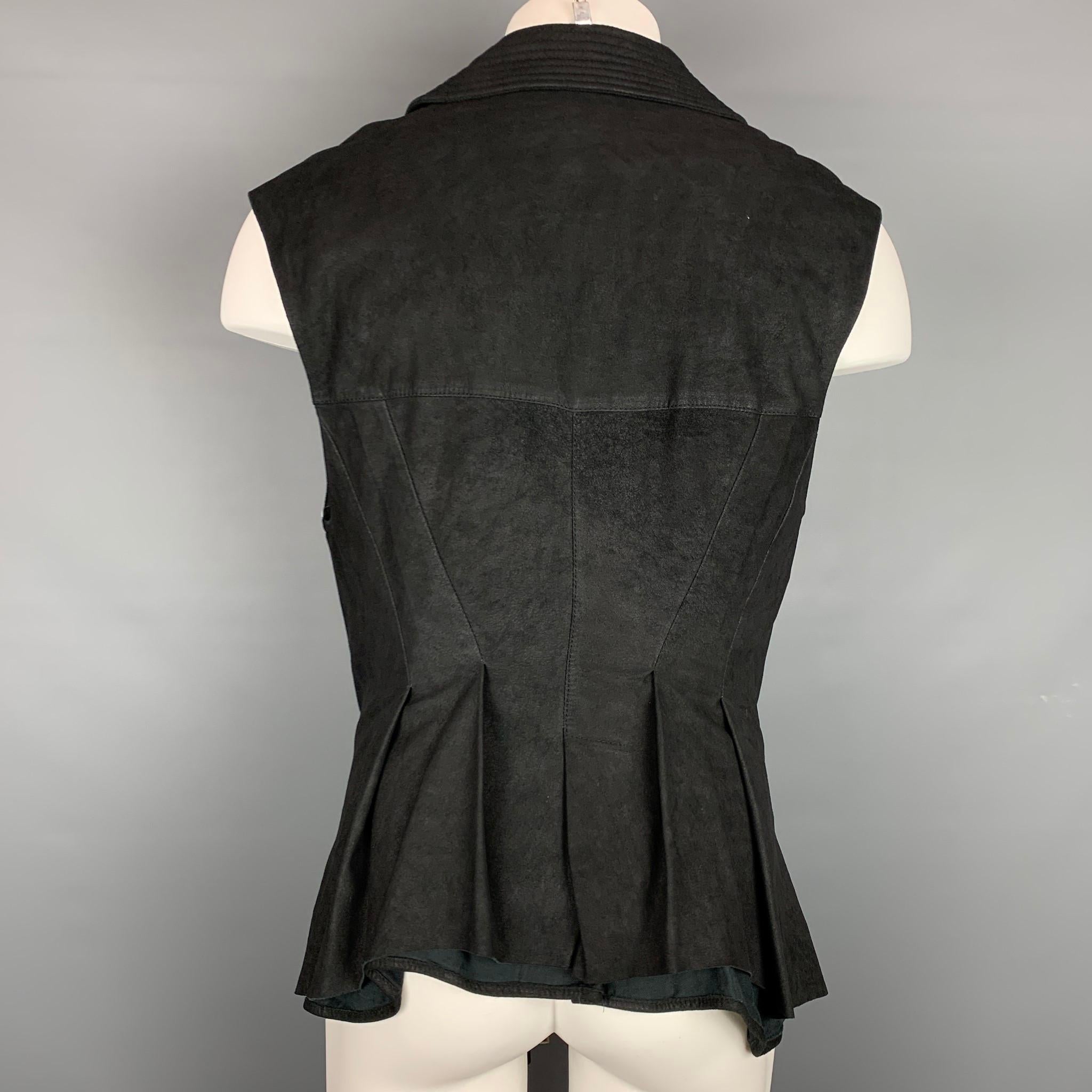 HAIDER ACKERMANN Chaleco con cremallera de ante negro talla S Negro