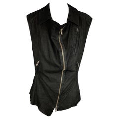 HAIDER ACKERMANN Chaleco con cremallera de ante negro talla S