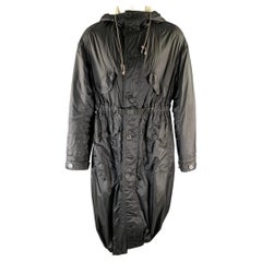 HAIDER ACKERMANN Talla S Parka con capucha de algodón y nailon, en negro y blanco