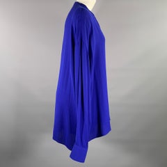 HAIDER ACKERMANN Size S Blue Viscose Nehru Collar Shirt