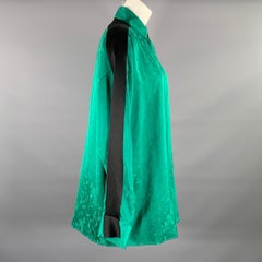 HAIDER ACKERMANN Size S Green Black Jacquard Button Down Shirt