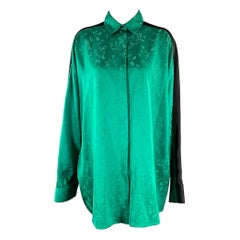 HAIDER ACKERMANN Size S Green Black Jacquard Button Down Shirt
