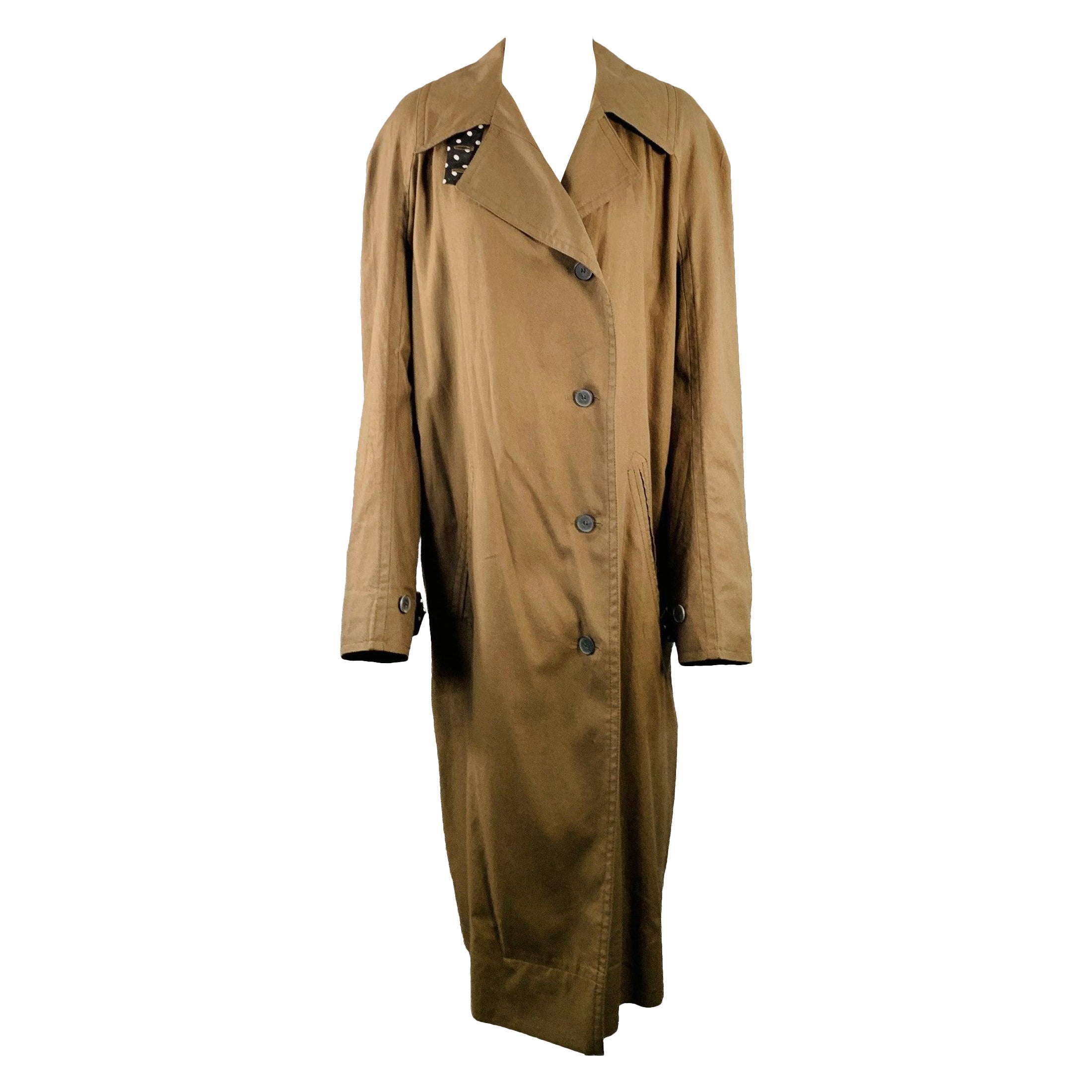 HAIDER ACKERMANN Size S Olive Black White Cotton Raglan Sleeve Coat For Sale