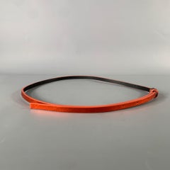 HAIDER ACKERMANN Size S Orange Crackled Leather Belt