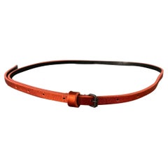 HAIDER ACKERMANN Size S Orange Crackled Leather Belt
