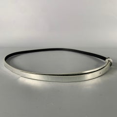 HAIDER ACKERMANN Size S Silver Metallic Leather Belt