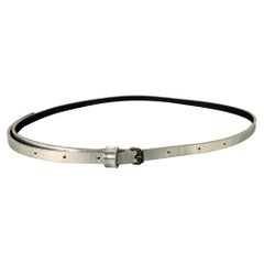 HAIDER ACKERMANN Size S Silver Metallic Leather Belt