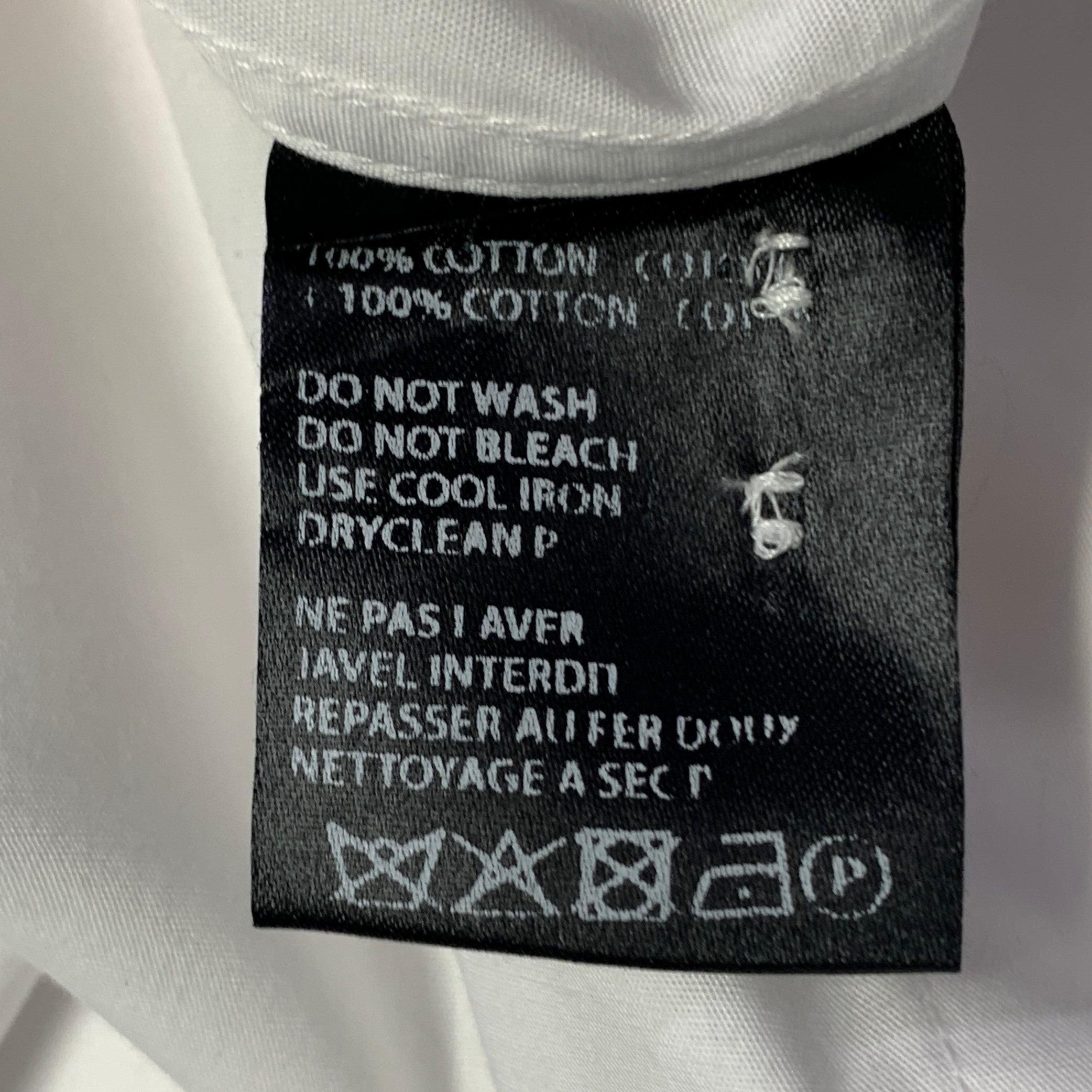 HAIDER ACKERMANN Camisa de manga corta de algodón con perlas y cristales, talla S Blanco con tapeta oculta en venta 4