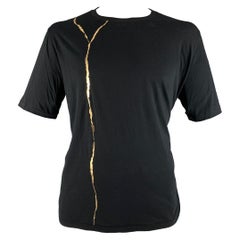 Haider Ackermann - Maglietta girocollo in cotone con grafica oro nero - taglia XL