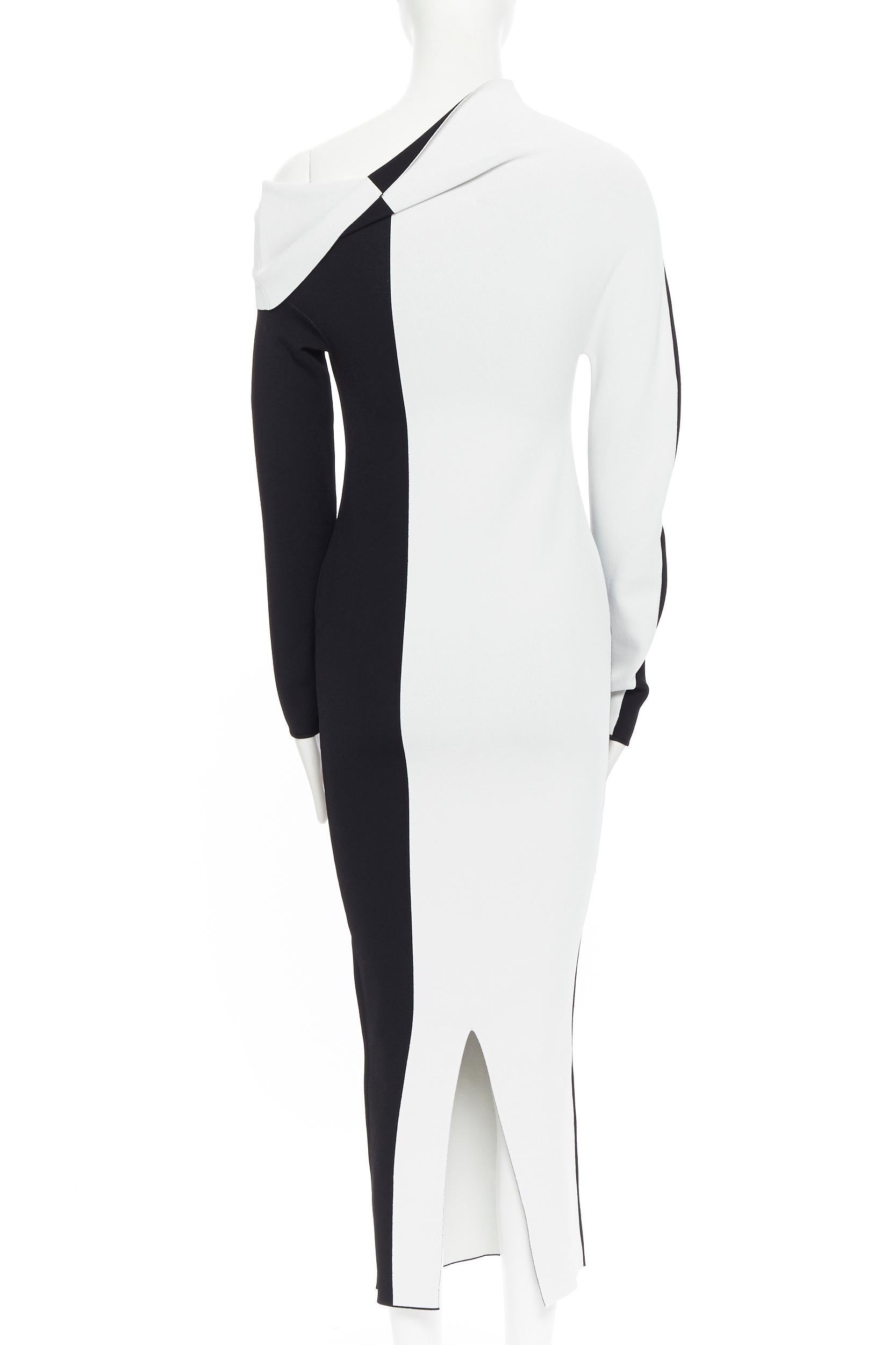 HAIDER ACKERMANN SS18 black white colorblocked bodycon off shoulder dress S
Brand: Haider Ackermann
Designer: Haider Ackermann
Collection: Spring Summer 2018
Model Name / Style: Bodycon dress
Material: Rayon, polyester
Color: Black, light