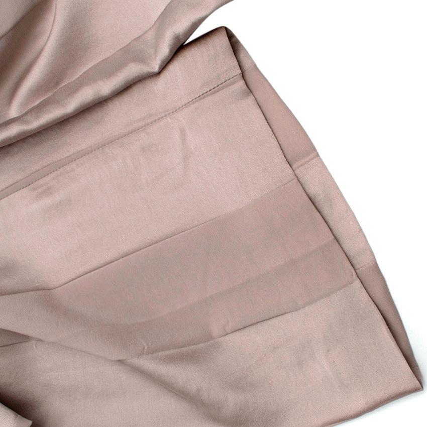 Haider Ackermann Taupe Silk Striped Texture Trousers - Size US6 In Excellent Condition For Sale In London, GB
