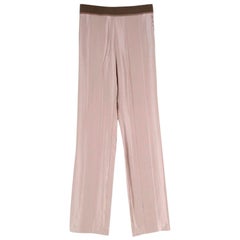 Haider Ackermann Taupe Silk Striped Texture Trousers - Size US6