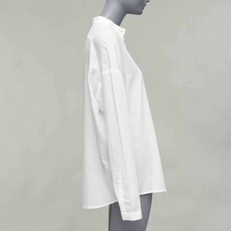 HAIDER ACKERMANN white 100% cotton bishop collar oversized flowy shirt FR34 XS In Good Condition For Sale In Hong Kong, NT