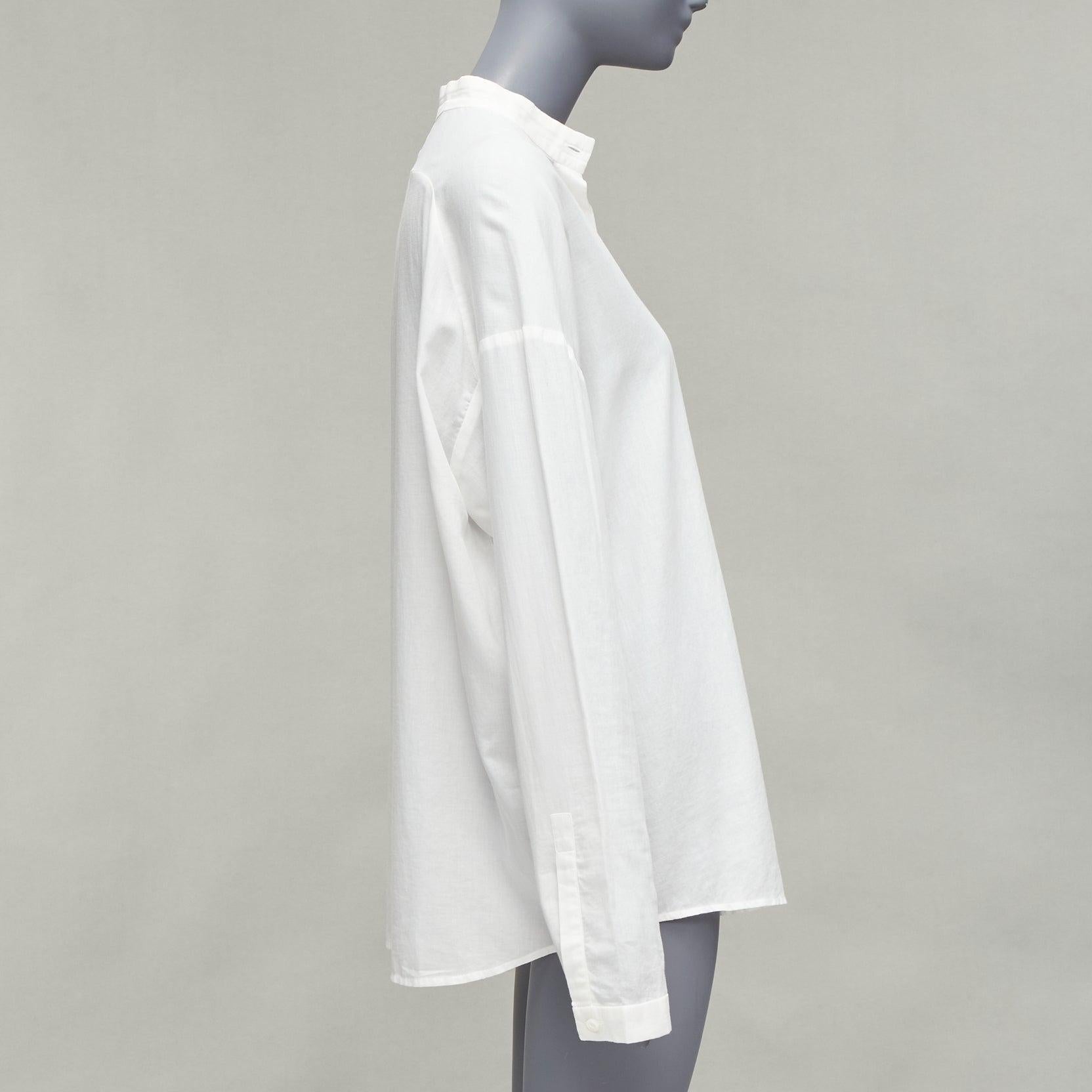Women's HAIDER ACKERMANN white 100% cotton bishop collar oversized flowy shirt FR34 XS For Sale